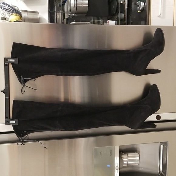 💕STUART WEITZMAN💕 Highland Suede Over-the-Knee Boots ~ Black 8.5 - Picture 6 of 16